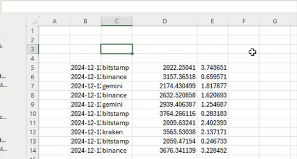 The filtered table ticking in Excel