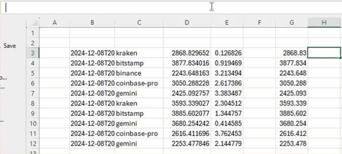 Column 4 extracted from the dynamic array at B3#, ticking in Excel