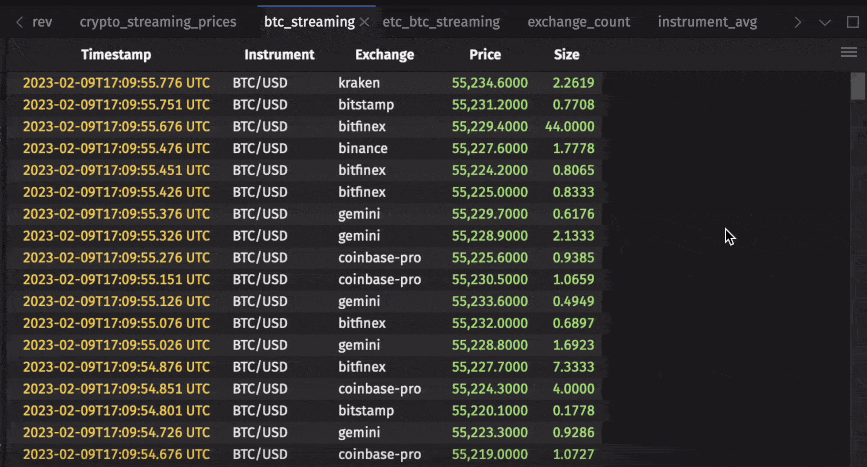 Animated GIF demonstrating plot creation through Deephaven web UI chart builder