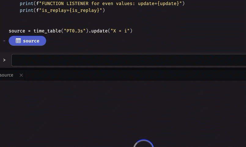 handle_replay recieves all the data the table started with, while handle_no_replay only receives the updates after it was registered