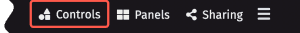 The Controls menu button highlighted in the Deephaven UI