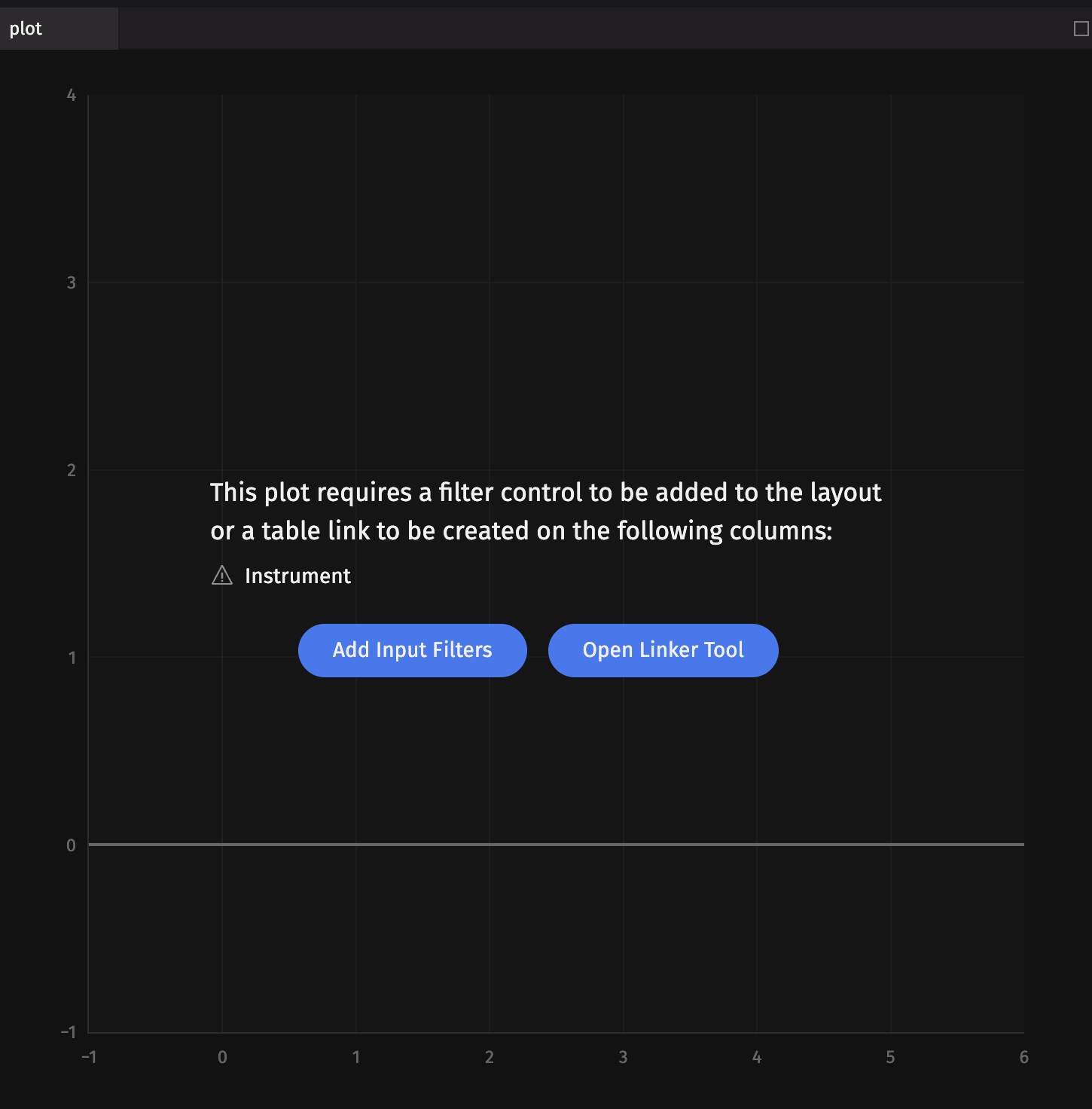 An overlay appears with buttons to add Input Filters or open the Linker Tool