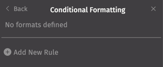 Conditional formatting menu option
