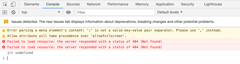 Chrome's Console tab