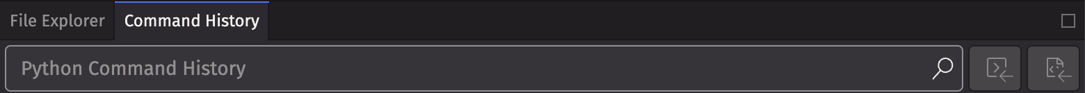 The command history panel