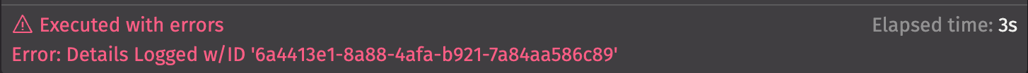 An error in the logs