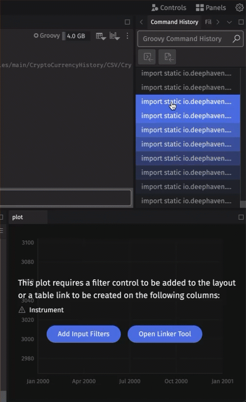 A user selects the Input Filter option from the Controls menu