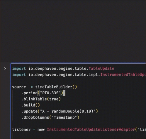 Log readout from the listener
