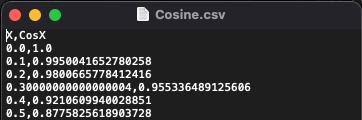 The newly writted CSV file