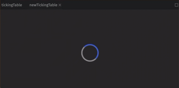 A GIF showing a new ticking table updating in tandem with a source ticking table