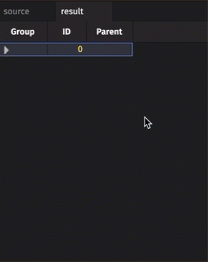 Animated GIF demonstrating expanding and collapsing rows in a tree table