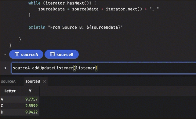 Log readout from the listener