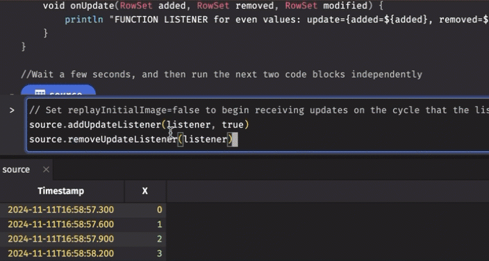 handle_replay recieves all the data the table started with, while handle_no_replay only receives the updates after it was registered