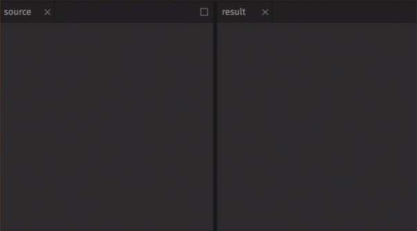 The above source and result tables