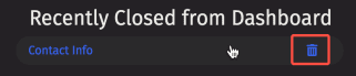The widget's trash can icon, highlighted