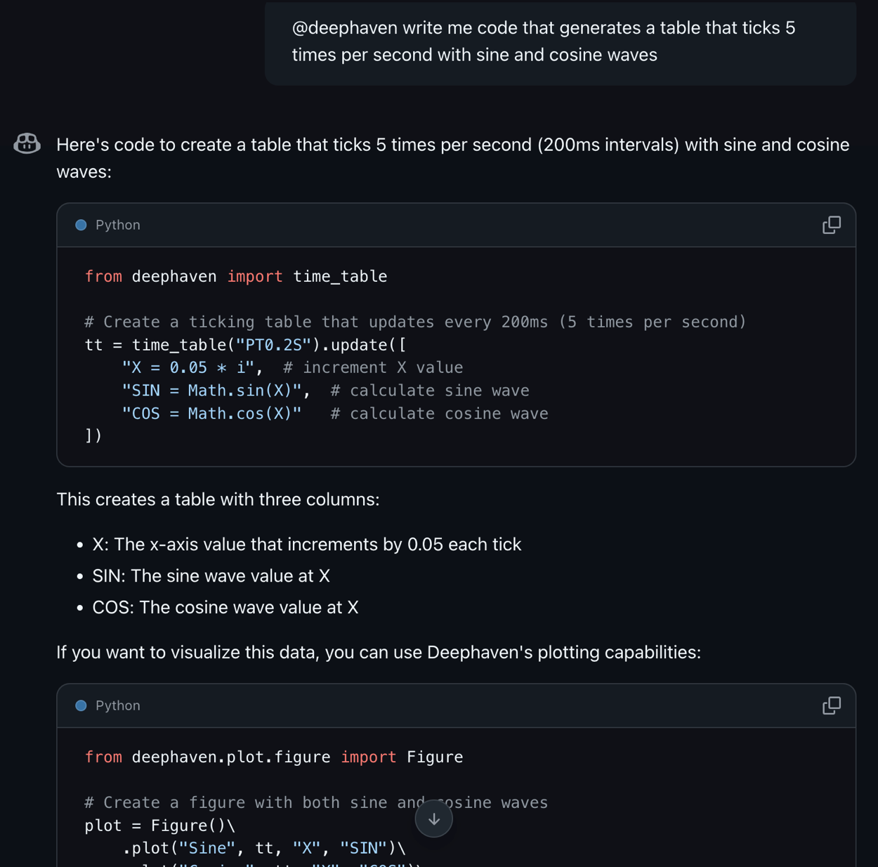 Natural language query