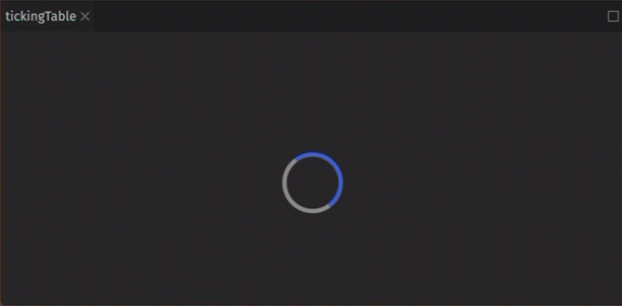 A GIF showing the creation and updating of a ticking table in Deephaven