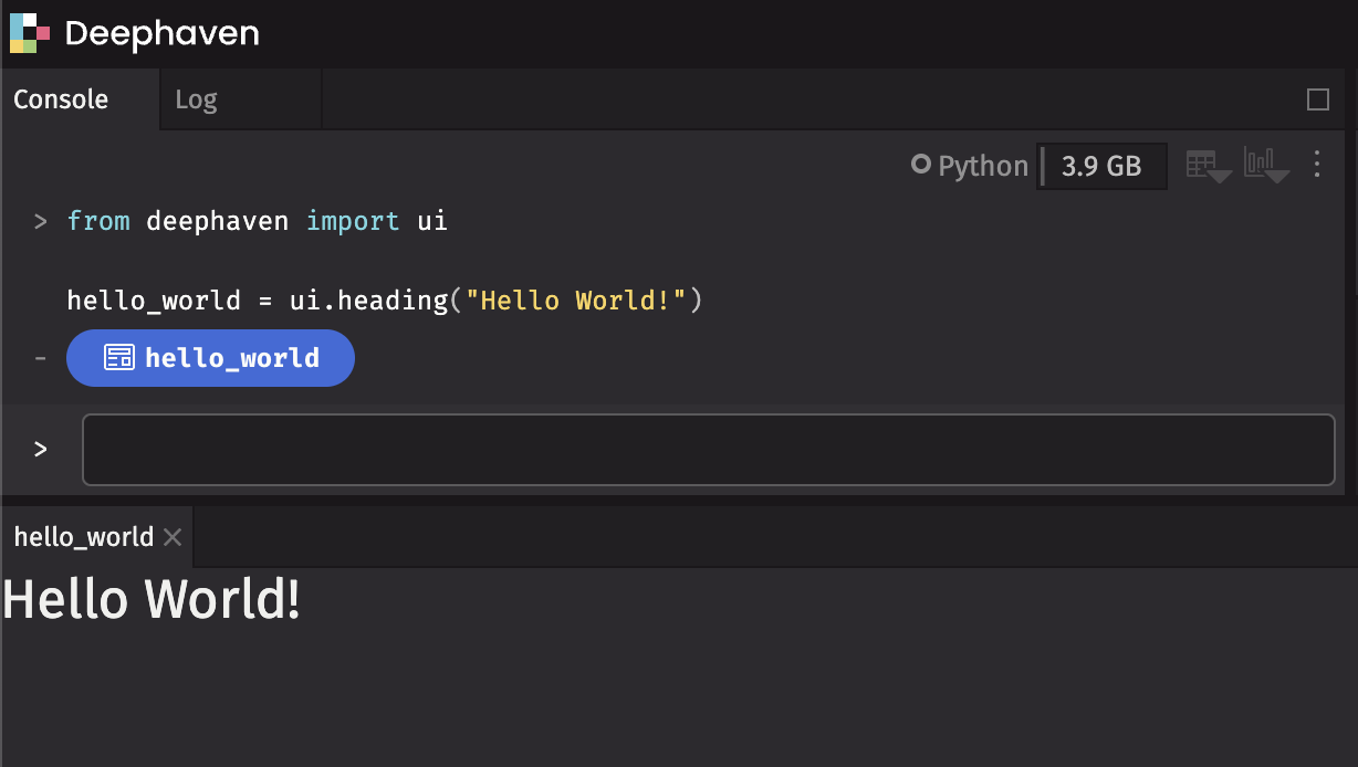 Basic Hello World example.