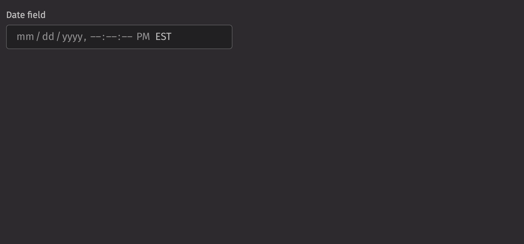 Date Field Basic Example