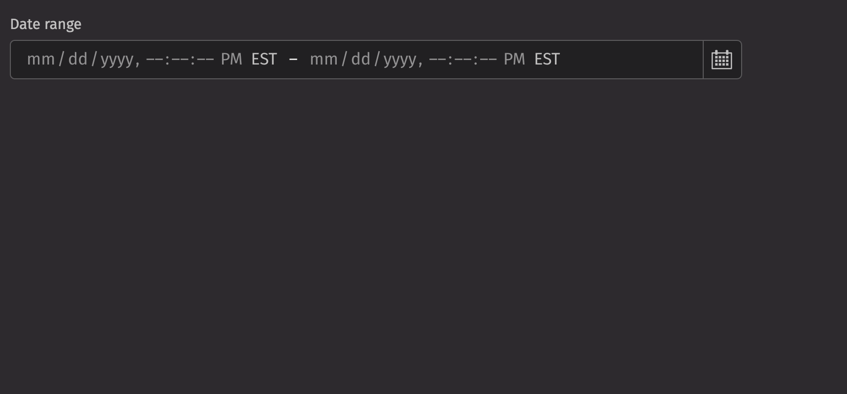 Date Range Picker Basic Example