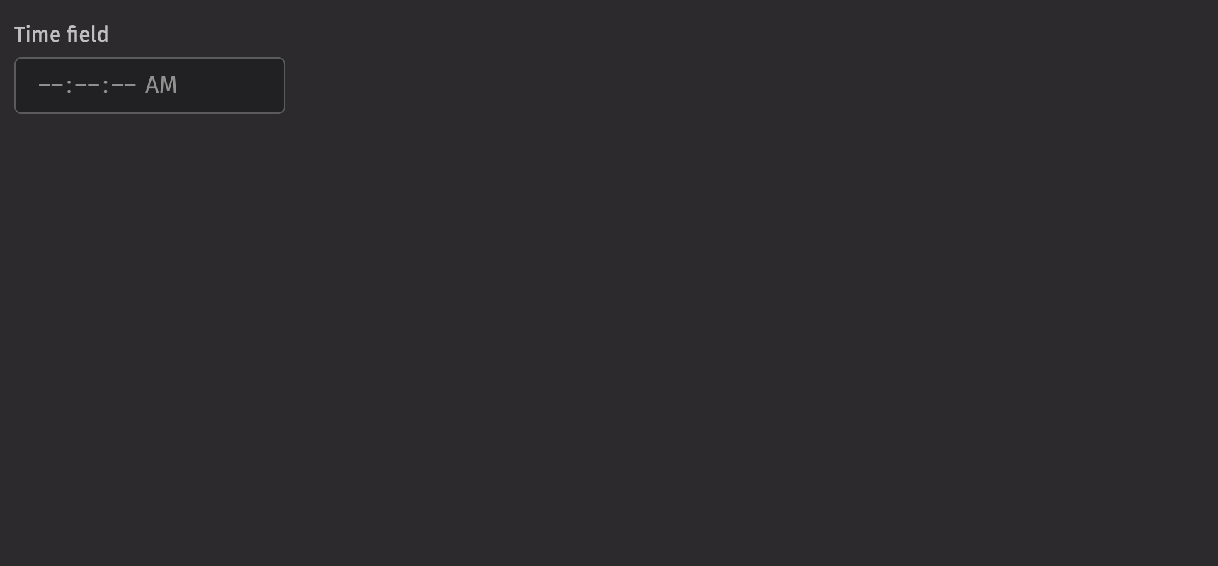 Time Field Basic Example