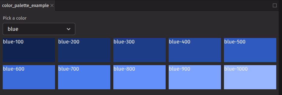 dark theme palette