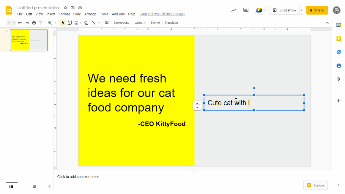AI image generation for google slides